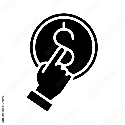 Pay Icon Vector Illustration Glyph Version