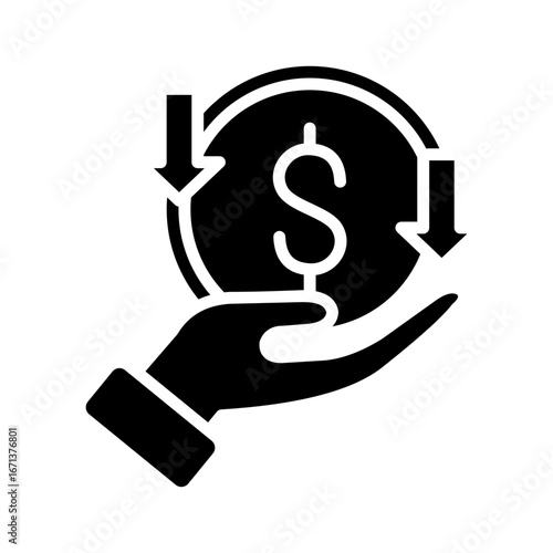 Saving Icon Vector Illustration Glyph Version