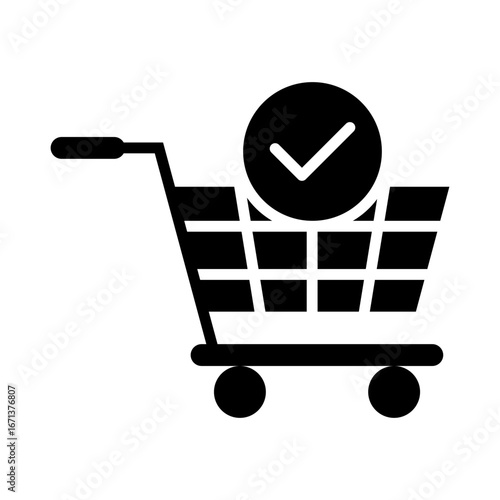 Checkout Icon Vector Illustration Glyph Version