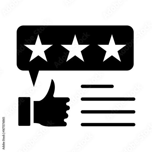 Review Icon Vector Illustration Glyph Version