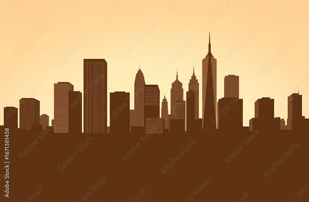 Obraz premium Corporate Skyline Clean Professional Brown Design