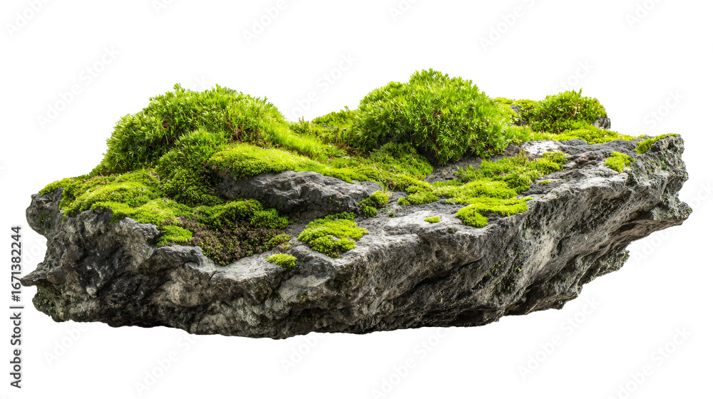 Photography Poster Vibrant moss rock formation, perfect for fairy
