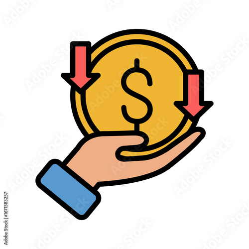 Saving Icon Vector Illustration Color Version