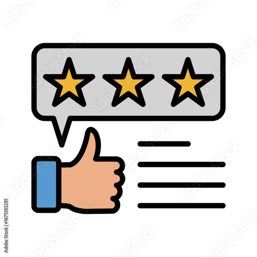 Review Icon Vector Illustration Color Version