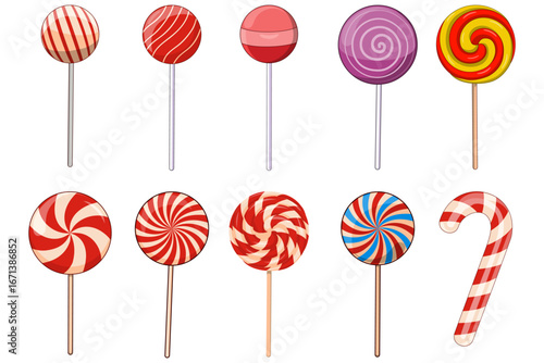 Sweet Lollipop Collection Delicious Candy Illustrations