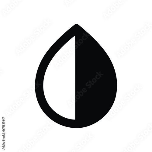 A black and white water drop icon vector