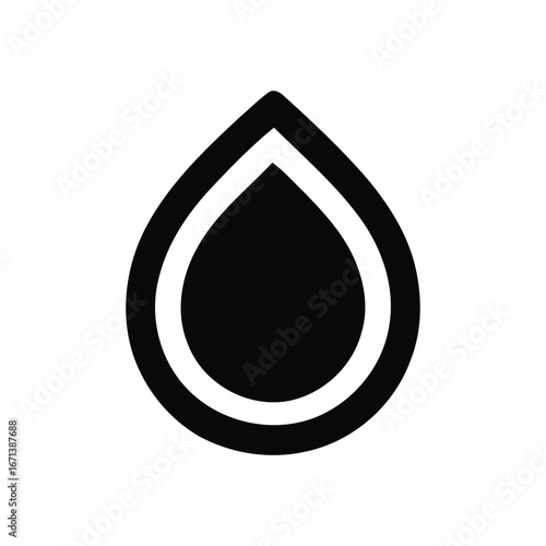 A black and white water drop icon vector