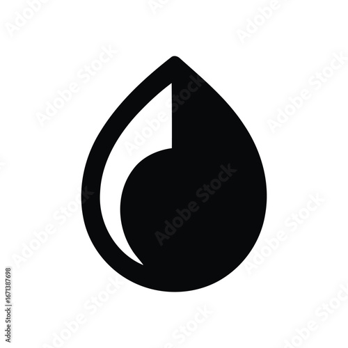 A black and white water drop icon vector