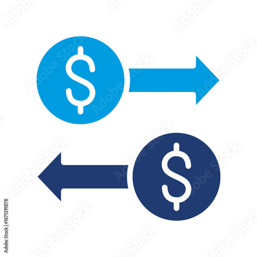 Transaction Icon Vector Illustration Blue Version