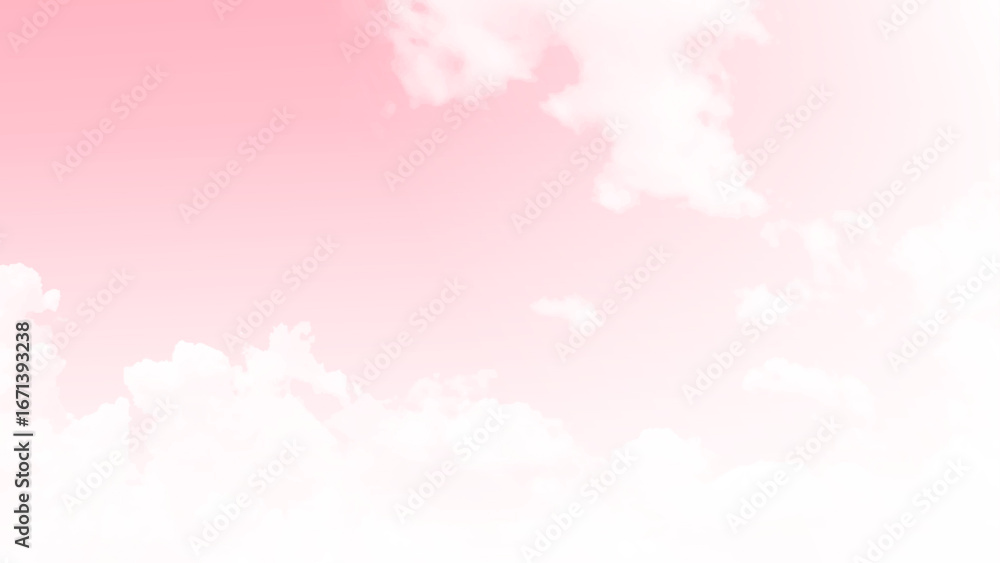 Fototapeta premium Beautiful white cloud on pink sky background. Vector graphic