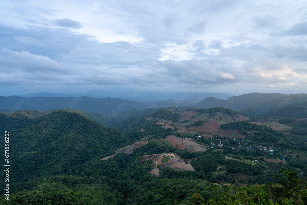 Fototapeta premium Thailand, Asia, mountains beautiful view, sunset, sunrise