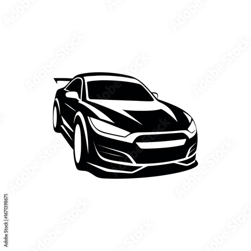 Elegant Sports Car Silhouette Vector Illustration for Automotive Design