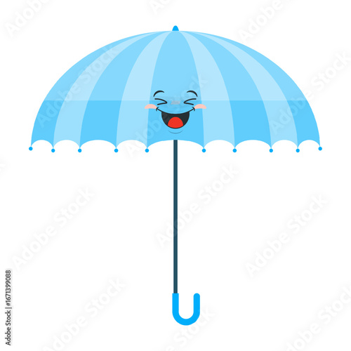 umbrella laughing face cartoon cute