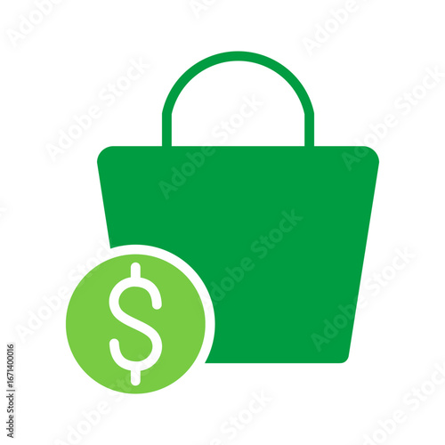 Consumerism Icon Vector Illustration Green Version