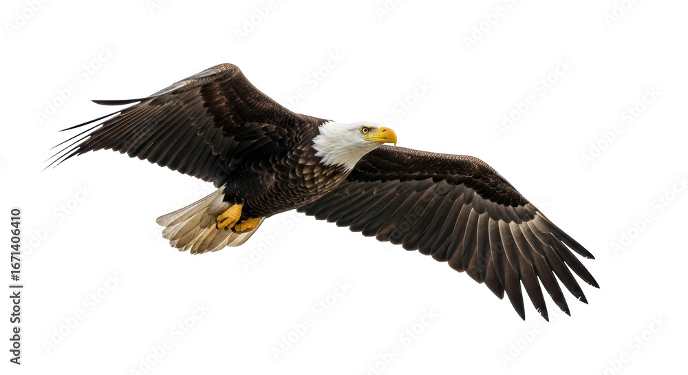 Fototapeta premium Isolated Bald Eagle Flying