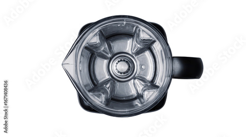 Empty blender with lid open top view isolated on a Transparent background, PNG file.