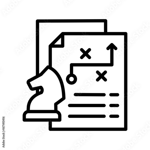 Strategy Icon Vector Illustration Line Version