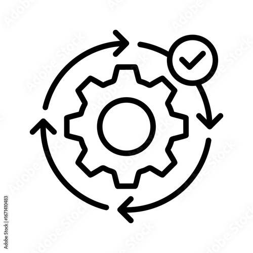 Automation Icon Vector Illustration Line Version