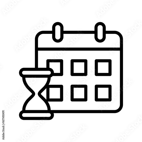 Deadline Icon Vector Illustration Line Version
