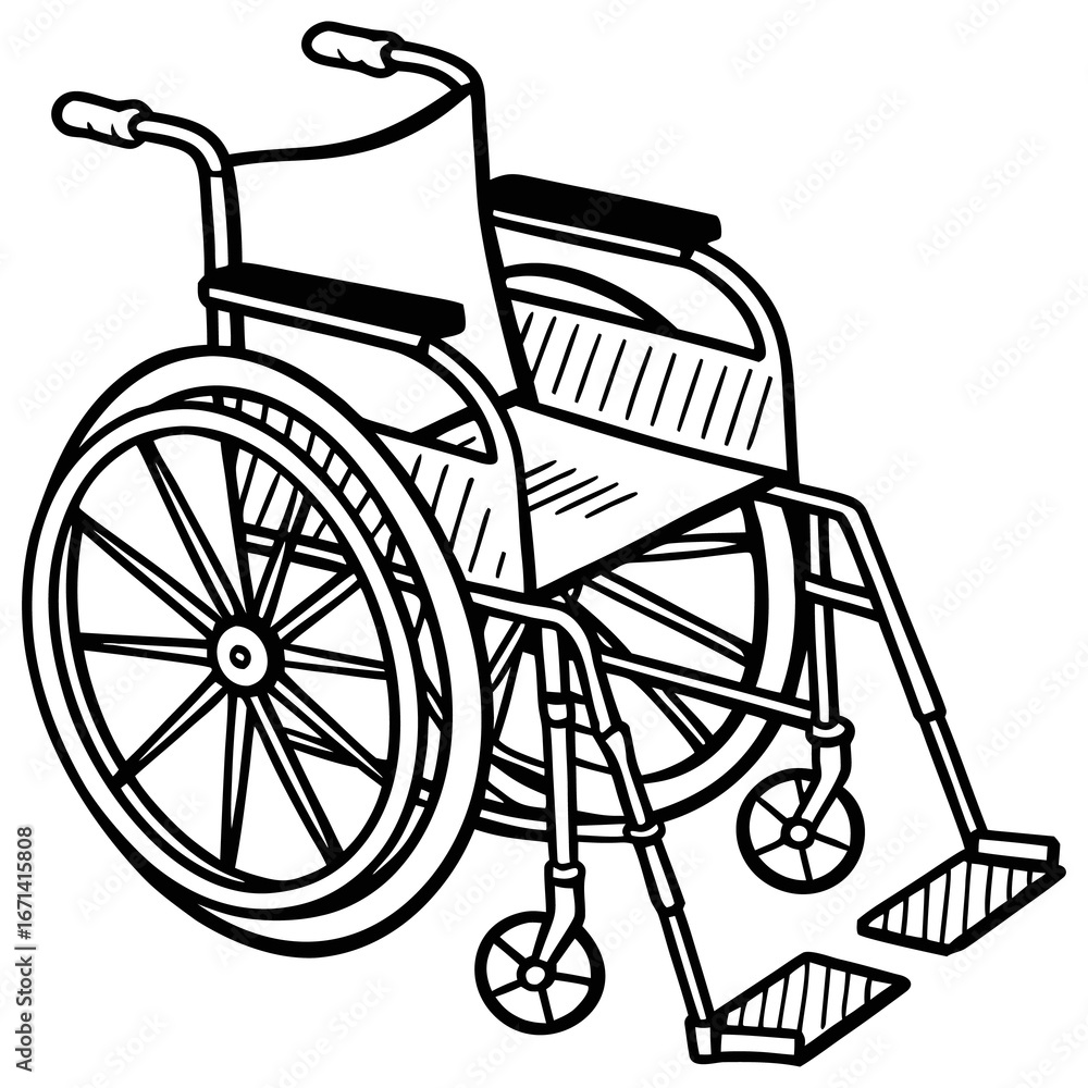 Fototapeta premium wheelchair line art picture