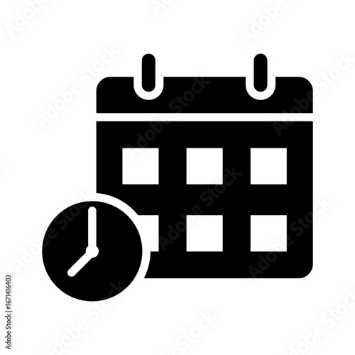 Time Icon Vector Illustration Glyph Version