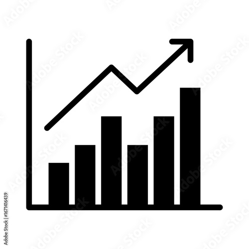 Increase Icon Vector Illustration Glyph Version