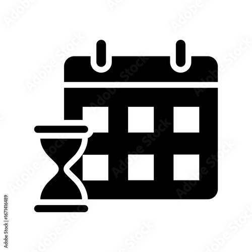 Deadline Icon Vector Illustration Glyph Version