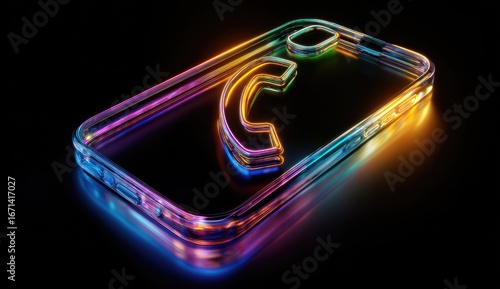 Colorful phone case with call icon