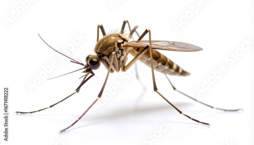Wallpaper Mural Close-up macro of a mosquito isolated on a white background, symbolizing insects, disease carriers, and biology. Torontodigital.ca