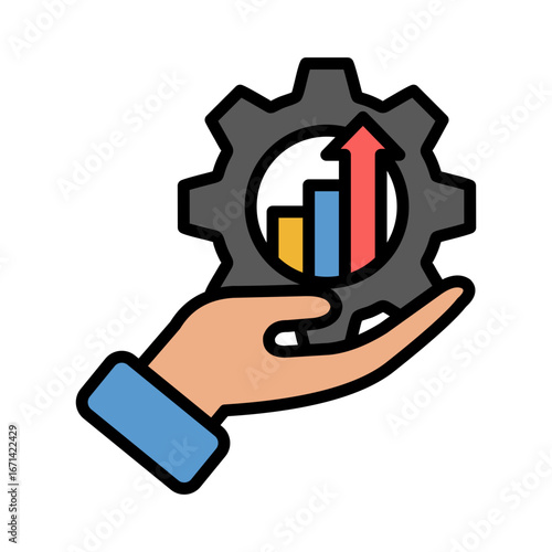 Optimization Icon Vector Illustration Color Version