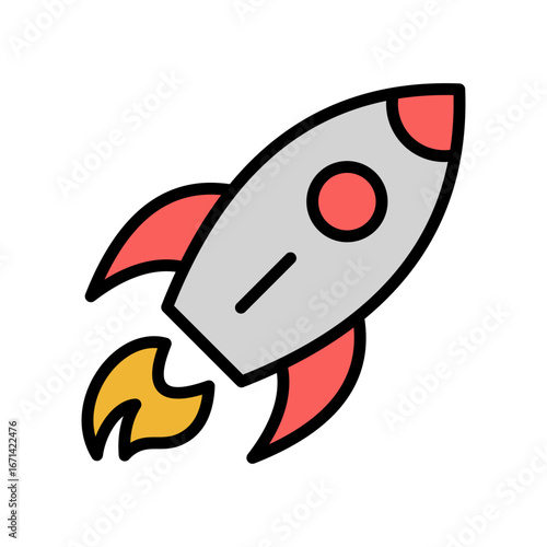 Rocket Icon Vector Illustration Color Version