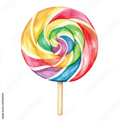 a cute giant rainbow swirl lollipops