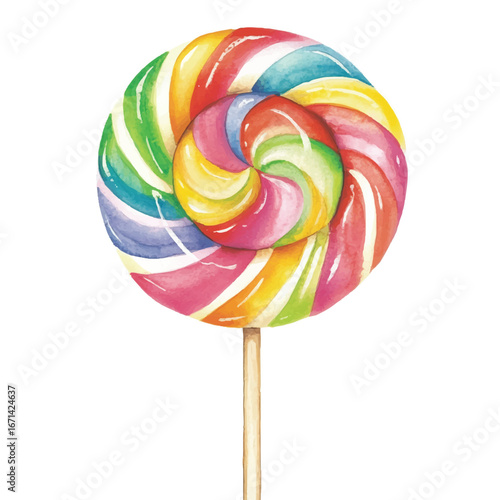 a cute giant rainbow swirl lollipops