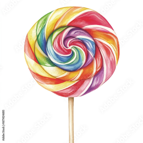 a cute giant rainbow swirl lollipops