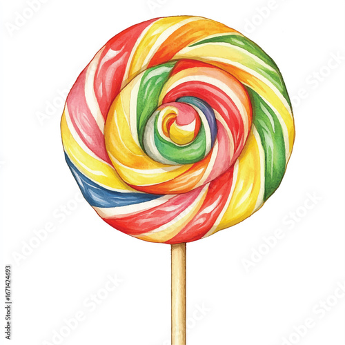 a cute giant rainbow swirl lollipops