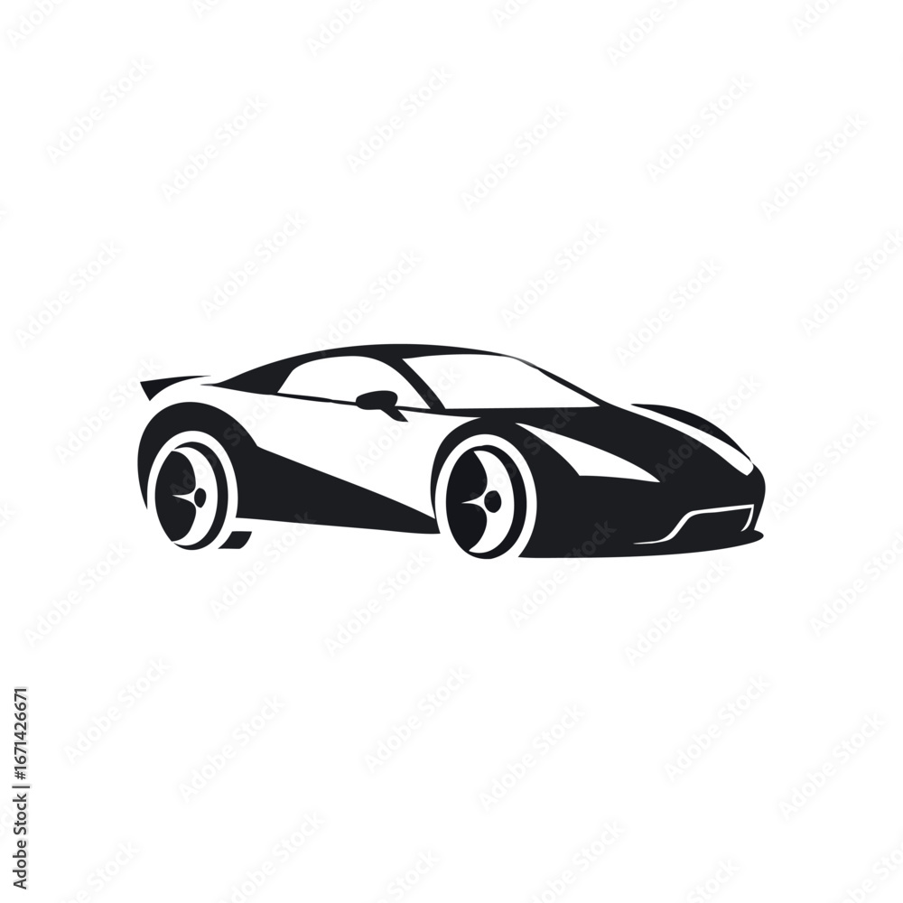 Fototapeta premium Stylish Sports Car Silhouette Vector Illustration