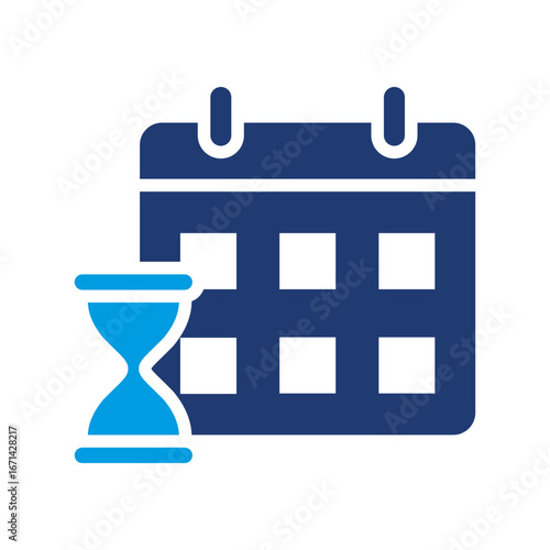 Deadline Icon Vector Illustration Blue Version