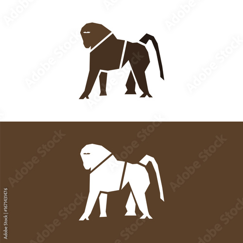 icon of baboon for simple logo