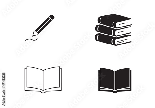 Simple book icons set.