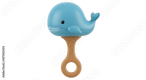 Schilderij op canvas Isolated Whale Rattle Toy