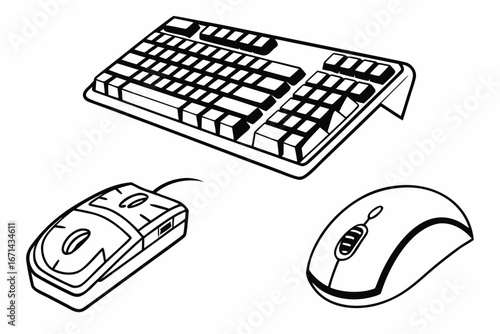 Computer Keyboard and Mouse Set 1.