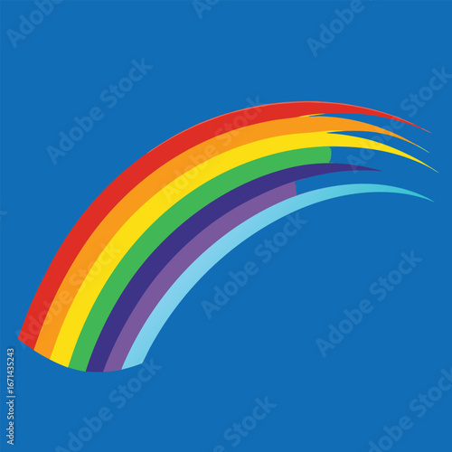 Dynamic abstract brush rainbow vector background with colorful artistic paint stroke texture