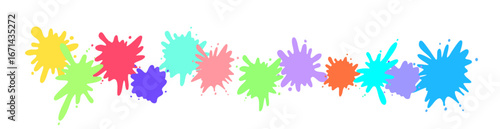 カラフルなインクの飛び散り