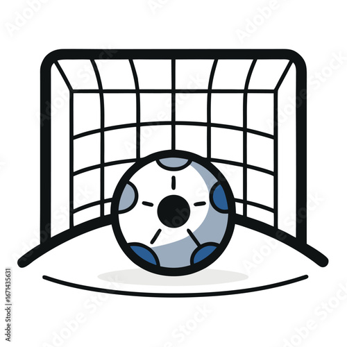 Football im tor netz isoliert transparenter hintergrund soccer goal vector realistic illustration