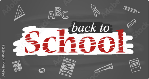 School sale. There are pencil, pen, and notebook lying on a white background.
