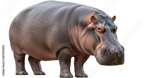 Photography Isolated hippopotamus