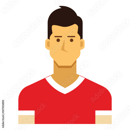 One caucasian soccer player man vector illustration isolated on white background sports