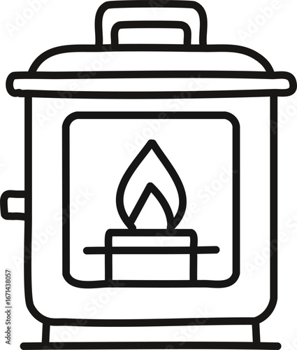 Camp stove outline. Cooking tool