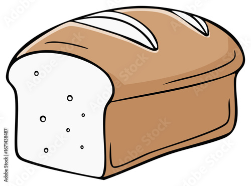 Loaf of Bread Simple Illustration Whole Wheat Healthy Diet Staple Food Bakery Item