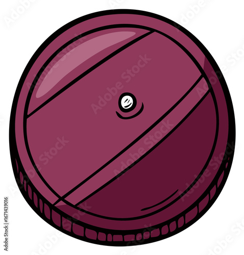 Vintage Style Wooden Barrel Top, Cartoon Style Keg Top with Bung, Round Shape